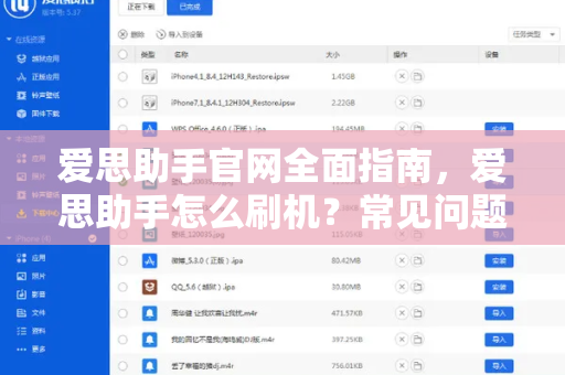 爱思助手官网全面指南，爱思助手怎么刷机？常见问题与操作详解-第1张图片-爱思助手下载 | 爱思官网 - 爱思官方最新版